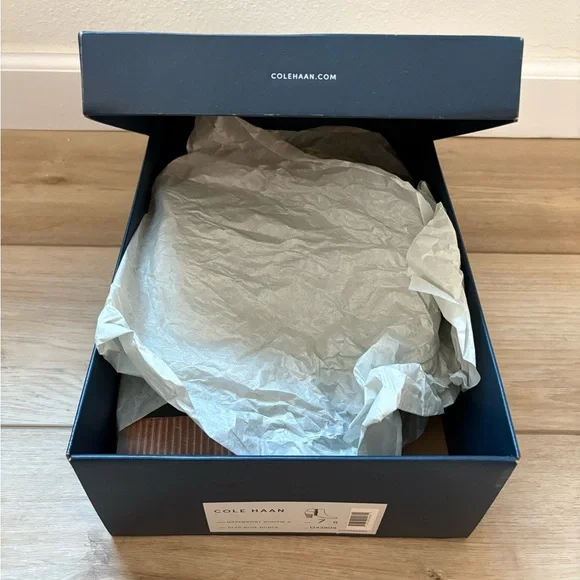 Cole Haan Blue Ankle Boots with Wood-Style Heel - Picture 9 of 9